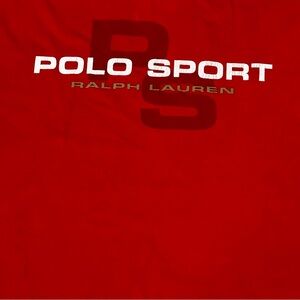 Ralph Lauren Polo Sport 90s Red Preppy Vintage Tee Shirt Made In USA Americana